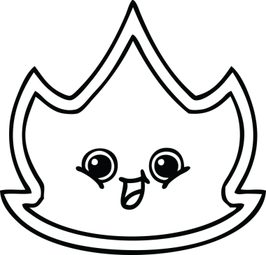 Bir insan tarafından çizilmiş bir ateşin çizgi çizimi