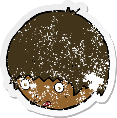 Bir insan tarafından çizilmiş bir çizgi filmin gerilimli çıkartması.