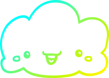 Bir insan tarafından çizilen karikatür bulutunun soğuk gradyan çizimi