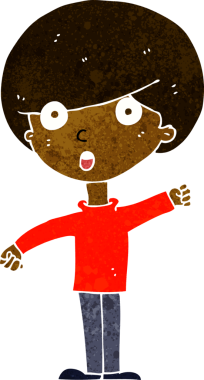 Bir insan tarafından çizilmiş, şok olmuş bir çocuk.