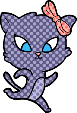 Bir insan tarafından çizilmiş çizgi film kedisi.