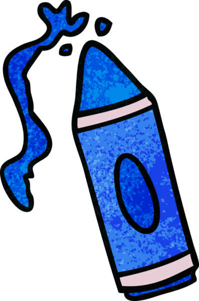 Bir insan tarafından çizilmiş pembe bir boyanın el yapımı karikatürü.