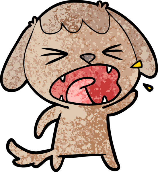 Bir insan tarafından çizilmiş şirin bir köpek havlaması.