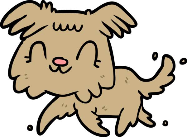 Bir insan tarafından çizilmiş küçük bir köpek.