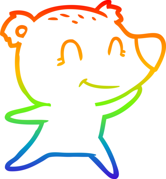 gökkuşağı gradyan çizgisi bir insan tarafından çizilmiş dost bir ayı çizgi