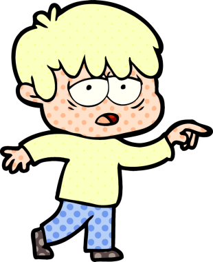 Bir insan tarafından çizilmiş bitkin çocuk çizgi filmi.