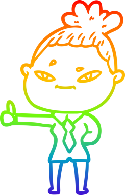 gökkuşağı gradyan çizimi bir insan tarafından çizilmiş bir karikatür kadın