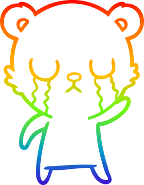 Bir insan tarafından çizilmiş ağlayan çizgi film ayısının çizimi.