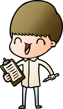 Bir insan tarafından çizilmiş mutlu çizgi film çocuğu.