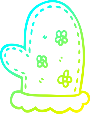 Bir insan tarafından çizilmiş fırın eldivenlerinin soğuk gradyan çizgileri.