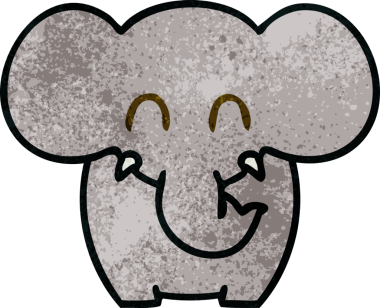 Bir insan tarafından çizilmiş garip bir karikatür fil.