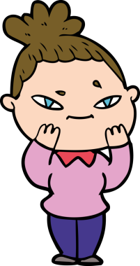 Bir insan tarafından çizilmiş karikatür kadın.