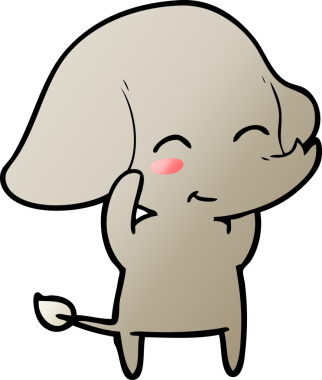 Bir insan tarafından çizilmiş şirin bir fil.