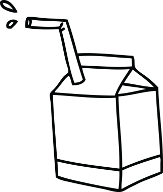 Bir insan tarafından çizilmiş garip bir süt karikatürü çizen çizgi film çizimi.