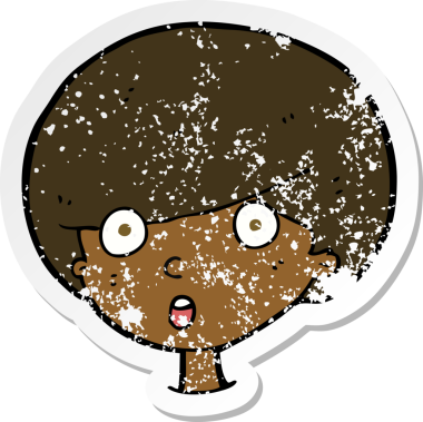 İnsan tarafından çizilmiş bir karikatürün gerilimli yapıştırması.