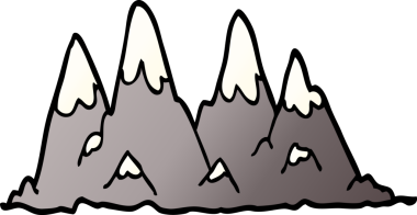 bir insan tarafından çizilmiş çizgi film karalama dağ aralığı