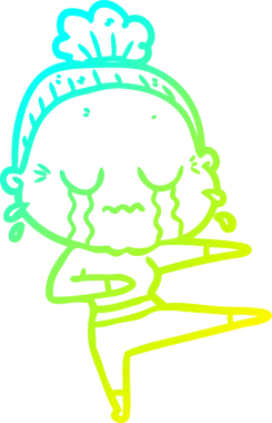 Bir insan tarafından çizilmiş ağlayan yaşlı bir dansçının çizdiği soğuk çizgi.