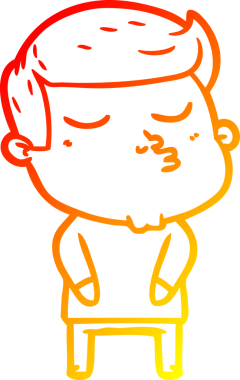 Bir insan tarafından çizilen çizgi film modelinin sıcak çizgi çizimi.