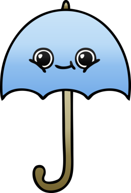 Bir insan tarafından çizilmiş gölgelenmiş şemsiye karikatürü