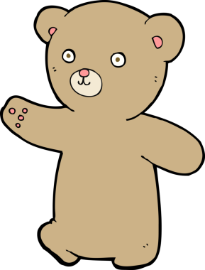 Bir insan tarafından çizilmiş oyuncak ayı.