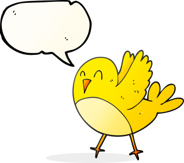 Bir insan tarafından çizilmiş serbest konuşma balonu karikatür kuşu