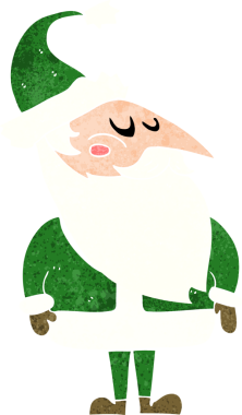 Bir insan tarafından çizilmiş Noel Baba çizgi filmi.