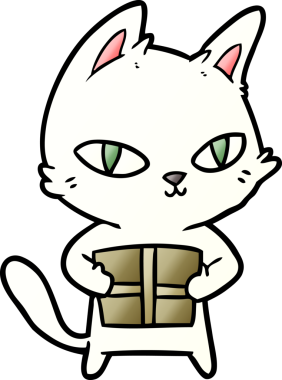 Bir insan tarafından çizilmiş karikatür kedisi.