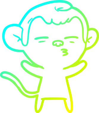 Bir insan tarafından çizilmiş şüpheli bir maymunun soğuk gradyan çizimi