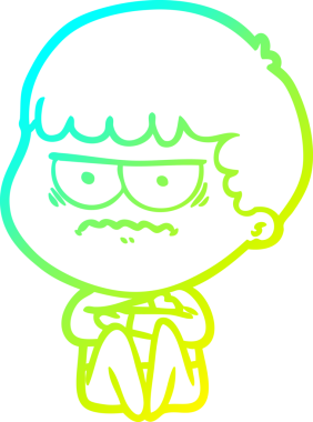 Bir insan tarafından çizilmiş bir çizgi filmin soğuk gradyan çizimi.