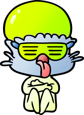 Bir insan tarafından çizilmiş uzaylı çizgi filmi.