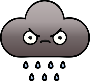 Bir insan tarafından çizilmiş fırtına yağmuru bulutunun gölgeli karikatürü