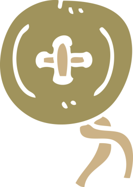 Bir insan tarafından çizilmiş eski ahşap düğmeyi karala