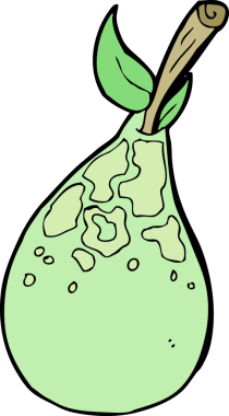 Bir insan tarafından çizilmiş bir armut.