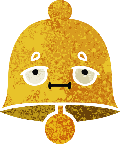 Bir insan tarafından çizilmiş bir çanın retro çizim tarzı karikatürü