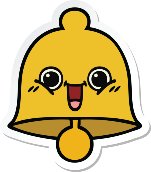 Bir insan tarafından çizilmiş sevimli bir çanın çıkartması.