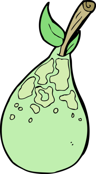 Bir insan tarafından çizilmiş bir armut.