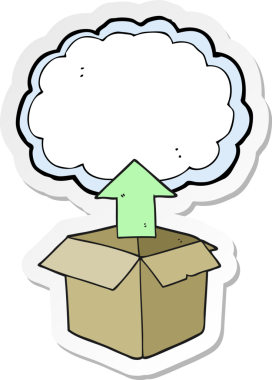 Bir insan tarafından çizilmiş buluta yüklenen bir karikatür etiketi