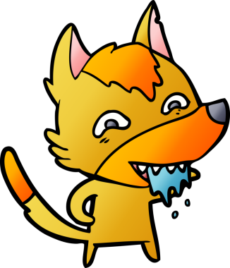 Aç tilki çizgi film karakteri bir insan tarafından çizilmiş.