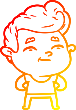 Bir insan tarafından çizilmiş mutlu bir çizgi film karakteri çizimi.