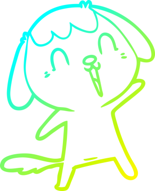 Bir insan tarafından çizilmiş ağlayan şirin bir köpeğin soğuk gradyan çizimi.