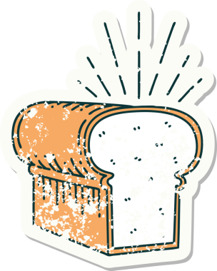 Bir insan tarafından çizilmiş eski bir dövmeli somun ekmek etiketi.