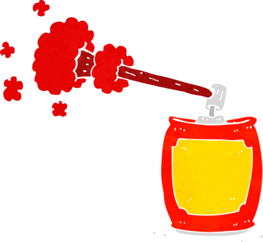 Bir insan tarafından çizilmiş karikatür spreyi.