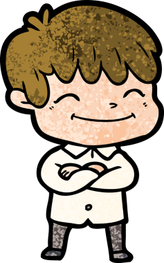 Bir insan tarafından çizilmiş mutlu çocuk çizgi filmi.