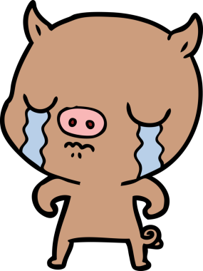 Bir insan tarafından çizilmiş domuz ağlaması.