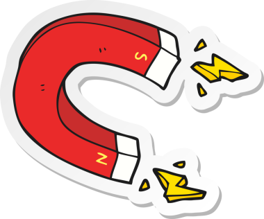 Bir insan tarafından çizilmiş bir karikatür mıknatısı.