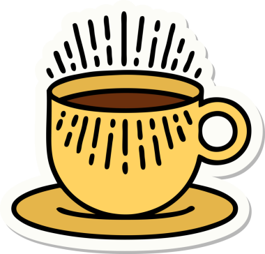 Dövme çıkartması geleneksel kahve tarzında bir insan tarafından çizilmiş.