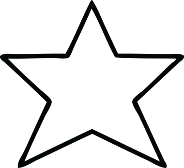 Bir insan tarafından çizilmiş altın yıldızın çizgi çizimi.