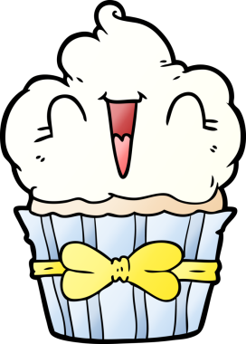 Bir insan tarafından çizilmiş mutlu kek.