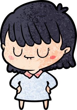 Bir insan tarafından çizilmiş karikatür kadın.