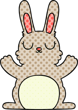 Bir insan tarafından çizilmiş tuhaf çizgi film tavşanı.